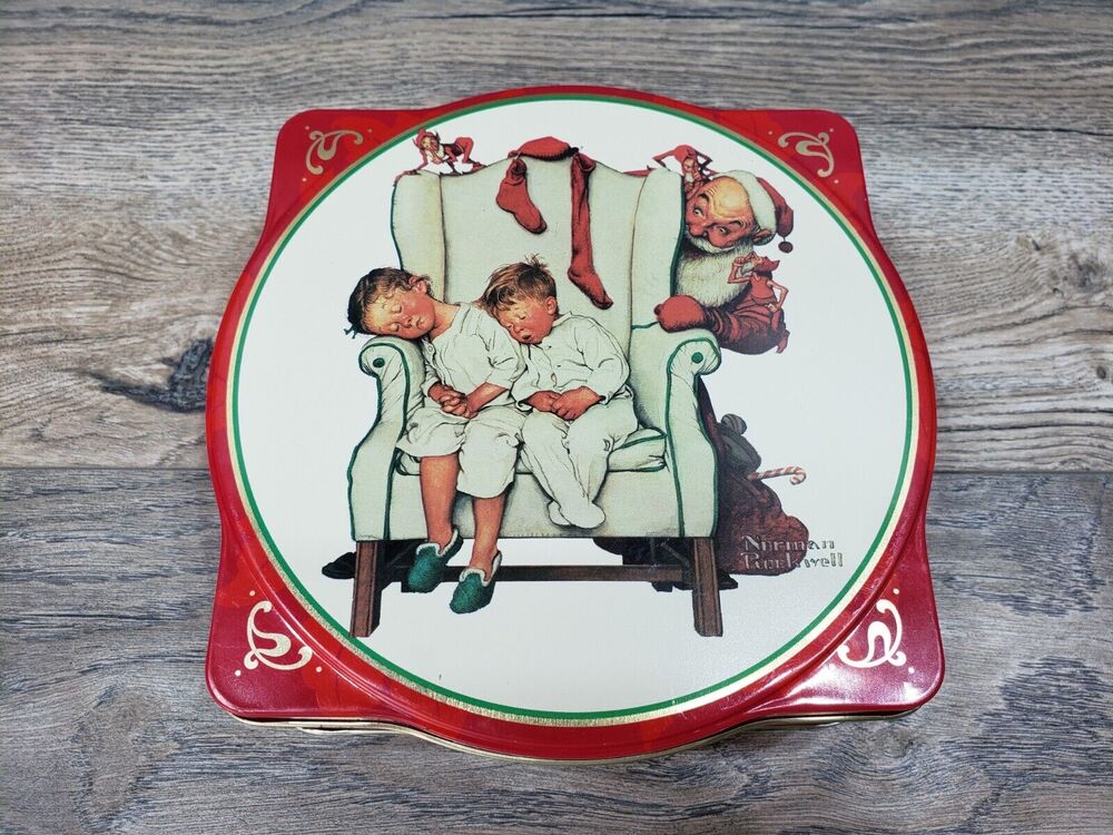 Norman Rockwell Snickers 1995 Limited Edition Holiday Collector's Tin Empty